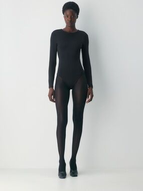 Babaton Contour Black Long-Sleeve Bodysuit